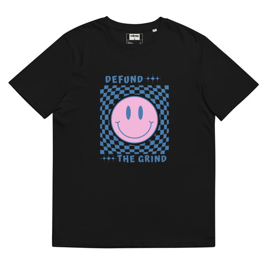 Defund the Grind Unisex organic ribbed neck t-shirt