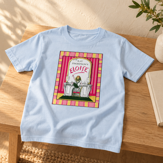 Eloise at The Plaza Pink and Yellow Border Youth classic tee