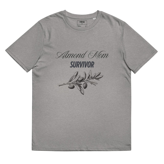 Almond Mom Survivor Unisex organic ribbed neck t-shirt