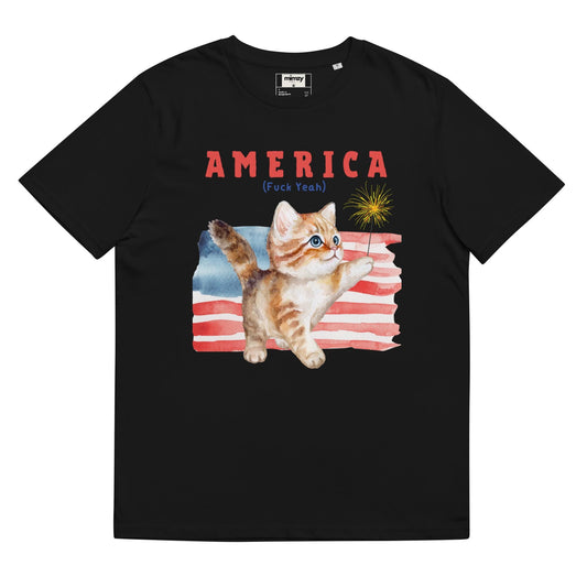 America Fuck Yeah Unisex organic ribbed neck t-shirt