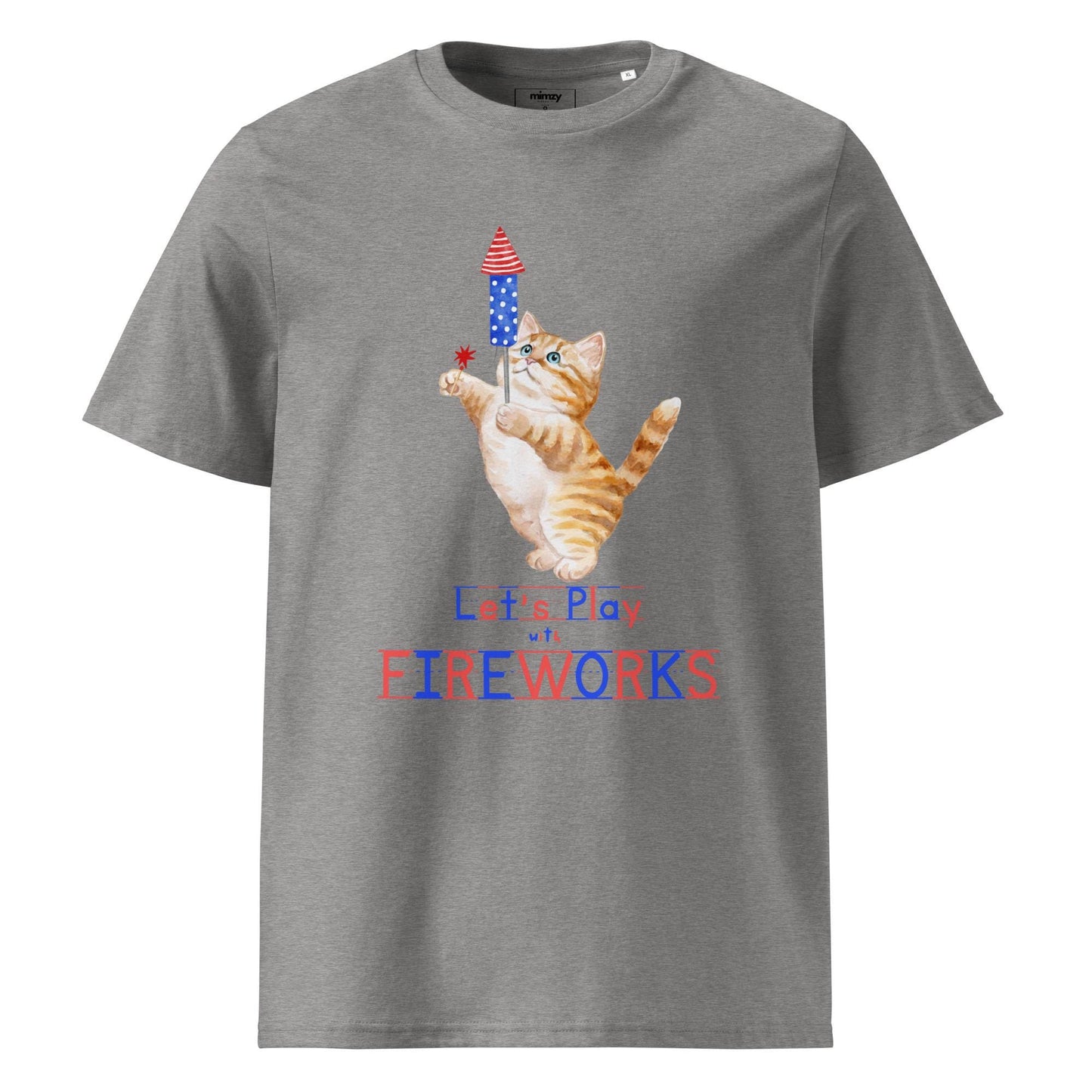 Let's Play with Fireworks Unisex organic ribbed neck t-shirt