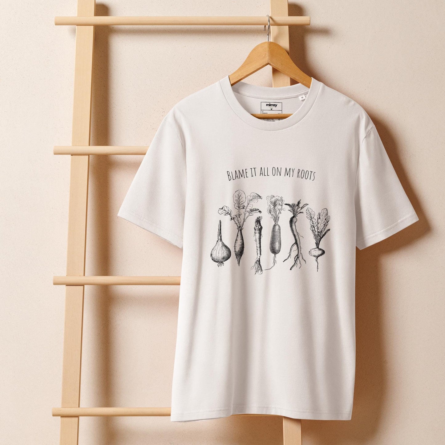 Blame it on my Roots Unisex organic ribbed neck t-shirt