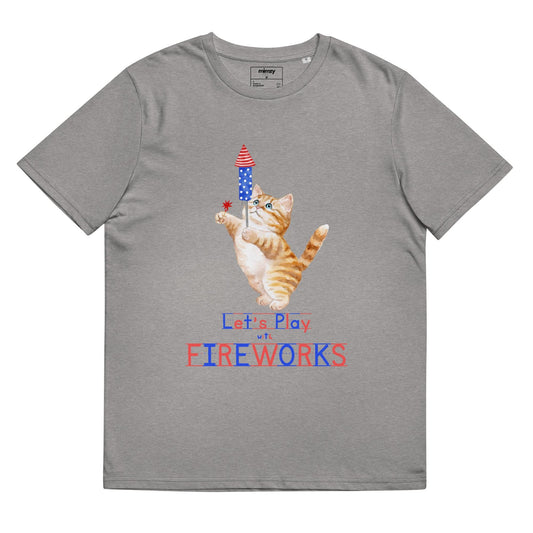 Let's Play with Fireworks Unisex organic ribbed neck t-shirt
