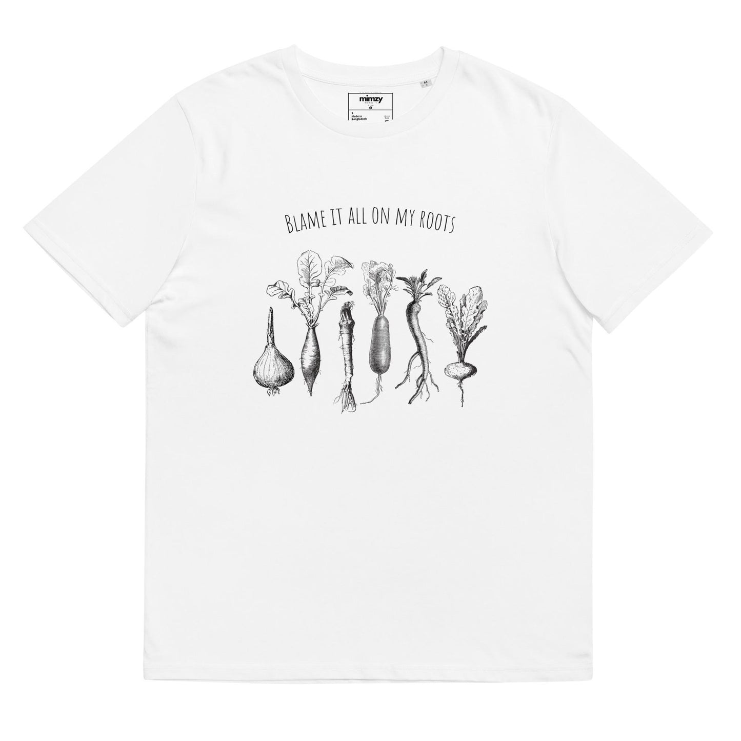 Blame it on my Roots Unisex organic ribbed neck t-shirt