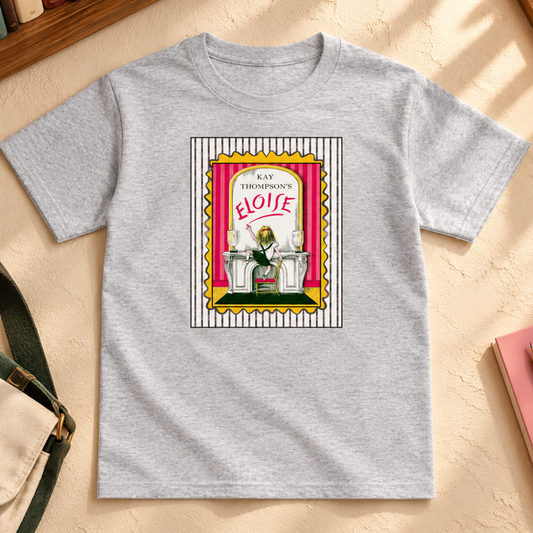 Eloise at The Plaza Black and White Border Youth classic tee