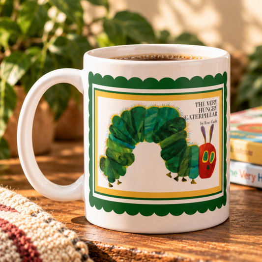 The Very Hungry Caterpillar White glossy mug