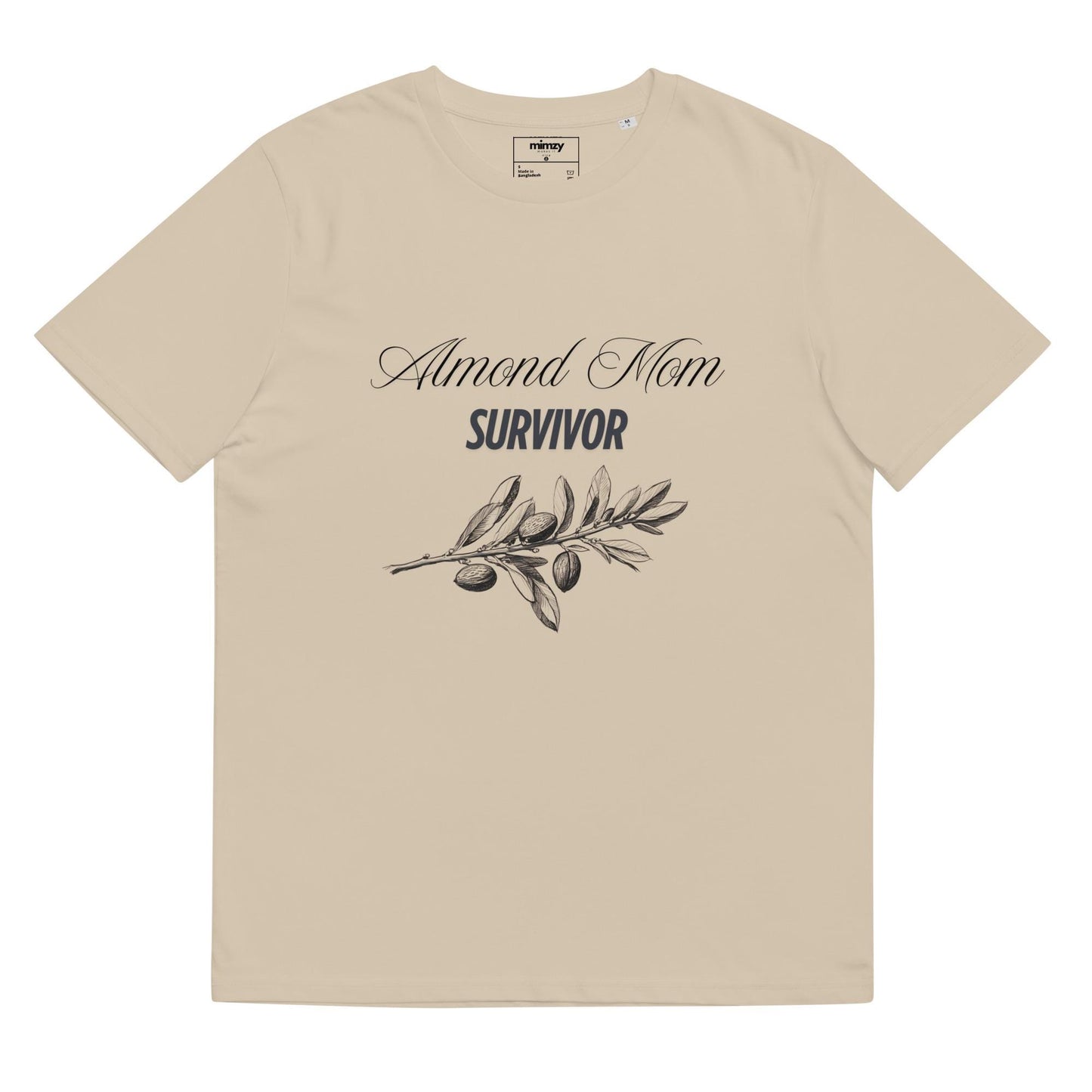 Almond Mom Survivor Unisex organic ribbed neck t-shirt