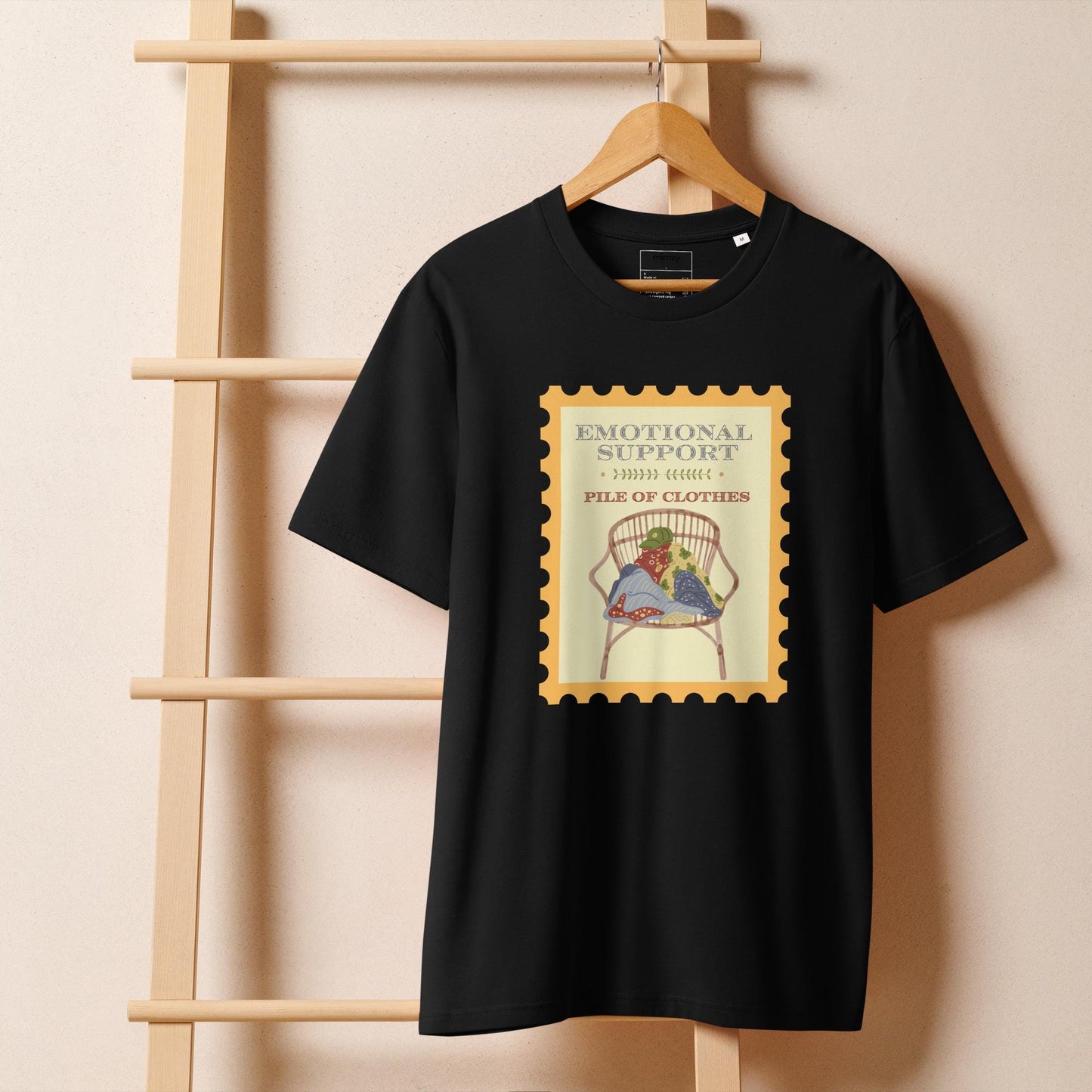 Emotional Support Unisex organic ribbed neck t-shirt