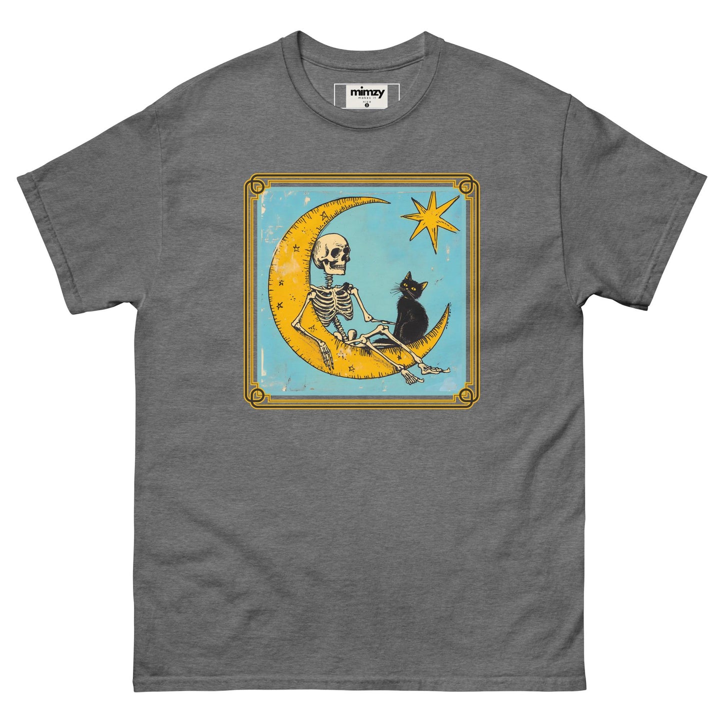 Black Cat and Skeleton Tarot Design Unisex classic tee