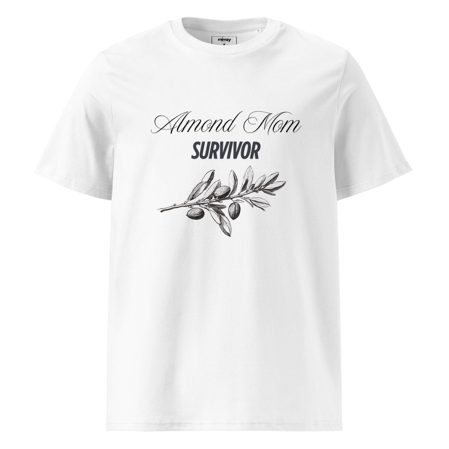 Almond Mom Survivor Unisex organic ribbed neck t-shirt