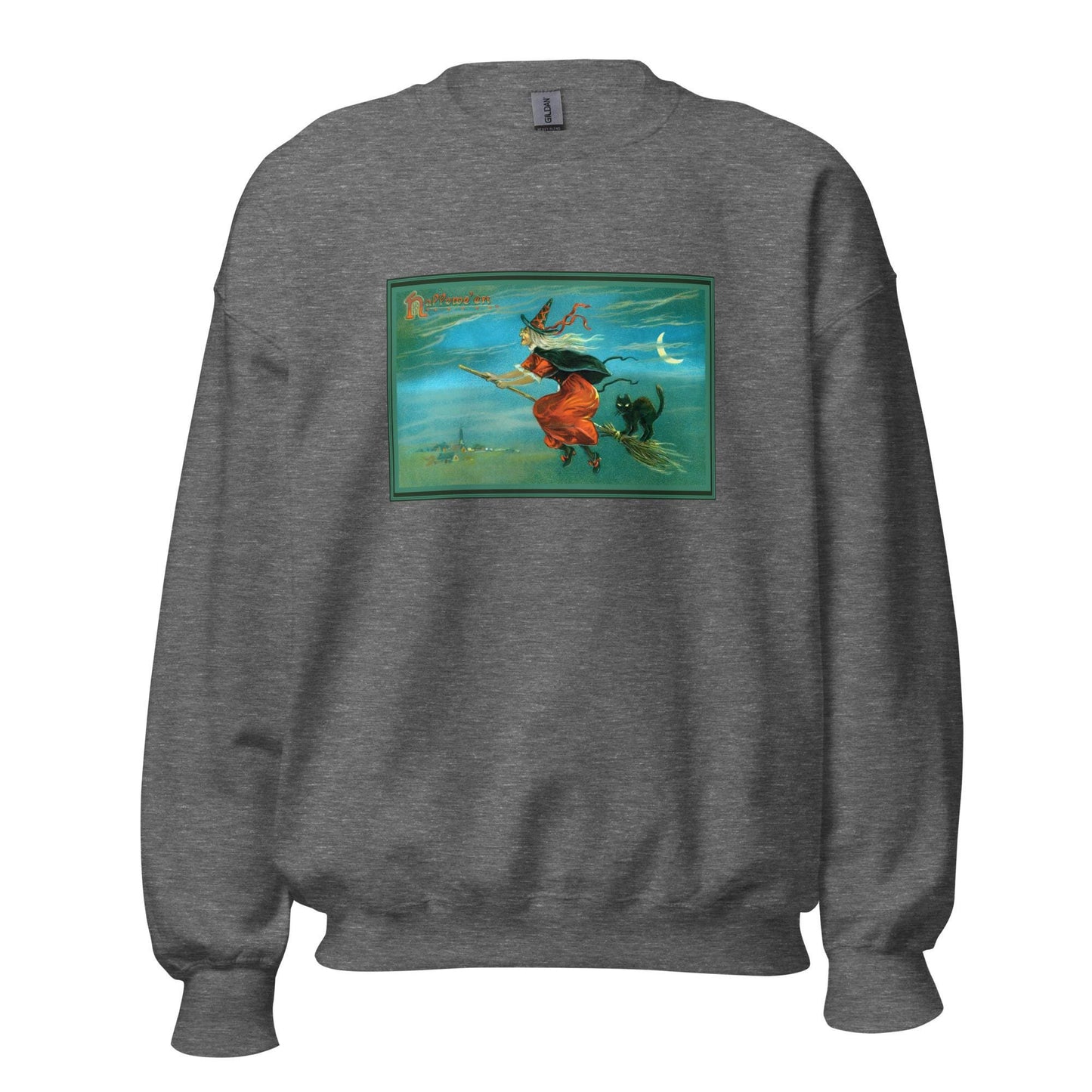 Witch Vintage Postcard Unisex Sweatshirt