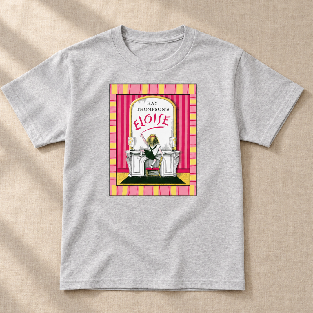 Eloise at The Plaza Pink and Yellow Border Youth classic tee