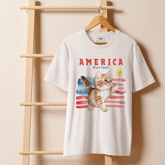 America Fuck Yeah Unisex organic ribbed neck t-shirt