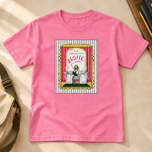 Eloise at The Plaza Black and White Border Youth classic tee