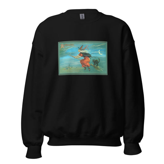 Witch Vintage Postcard Unisex Sweatshirt