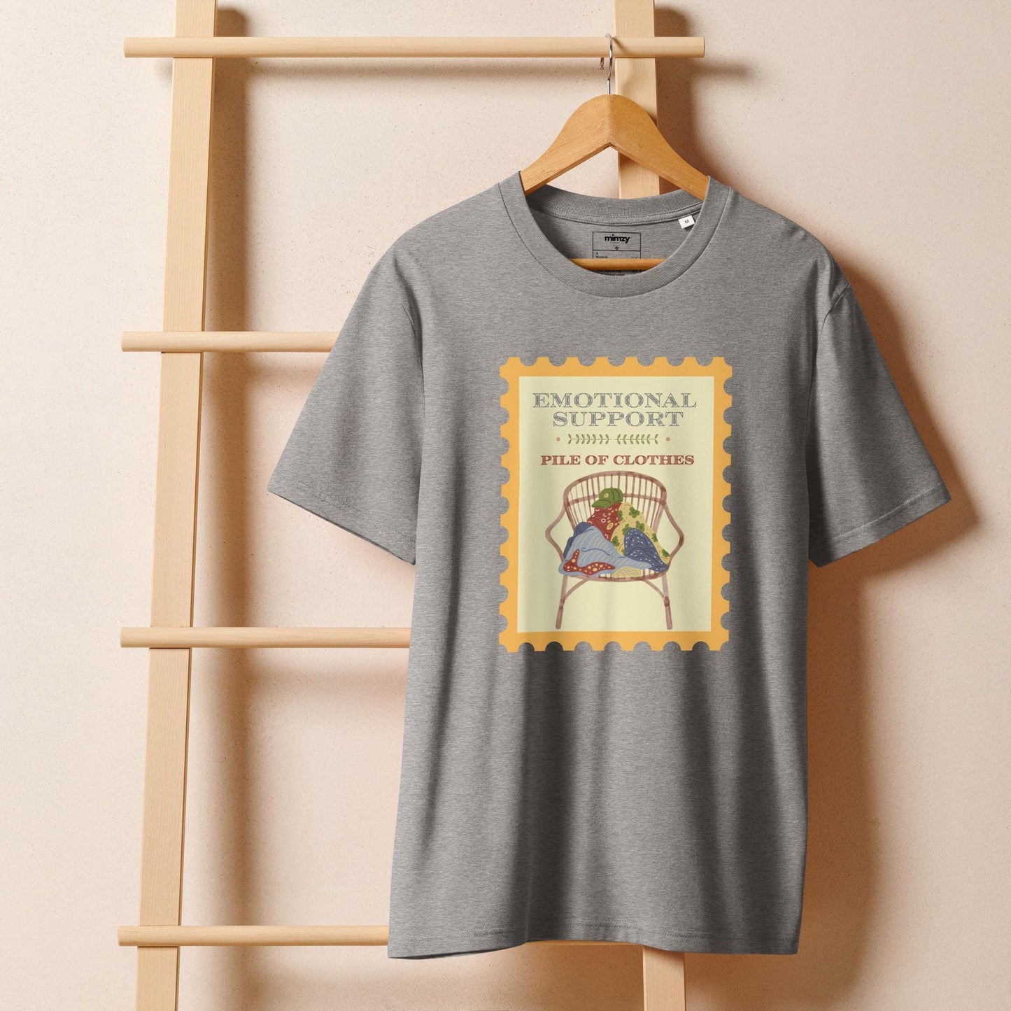 Emotional Support Unisex organic ribbed neck t-shirt