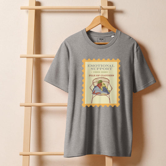 Emotional Support Unisex organic ribbed neck t-shirt