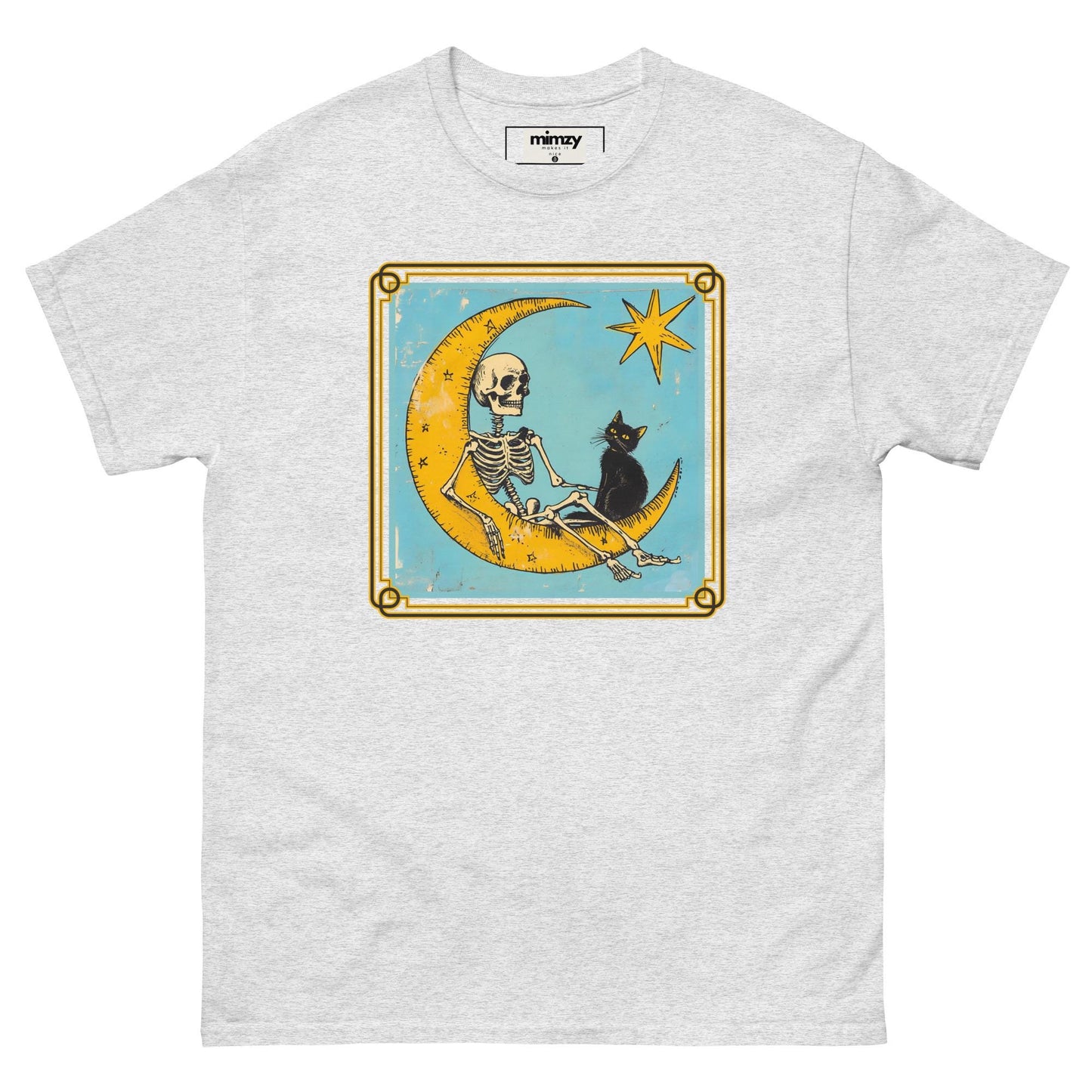 Black Cat and Skeleton Tarot Design Unisex classic tee