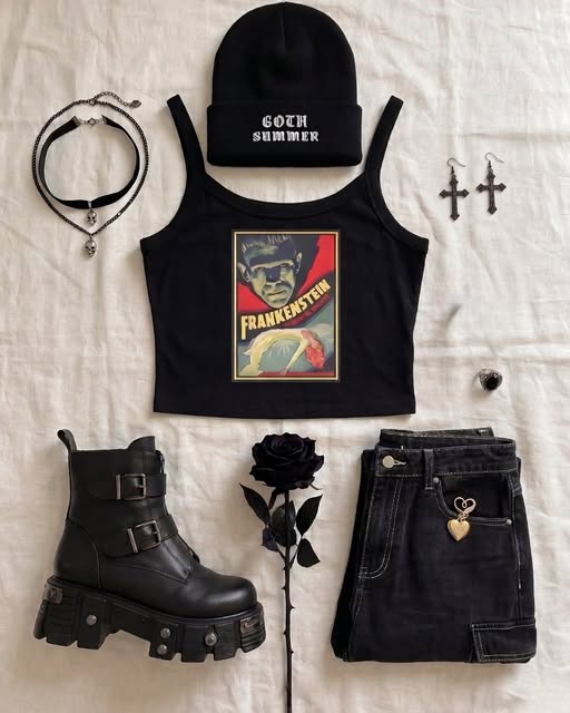 Frankenstein Vintage Border Women’s micro-rib tank top