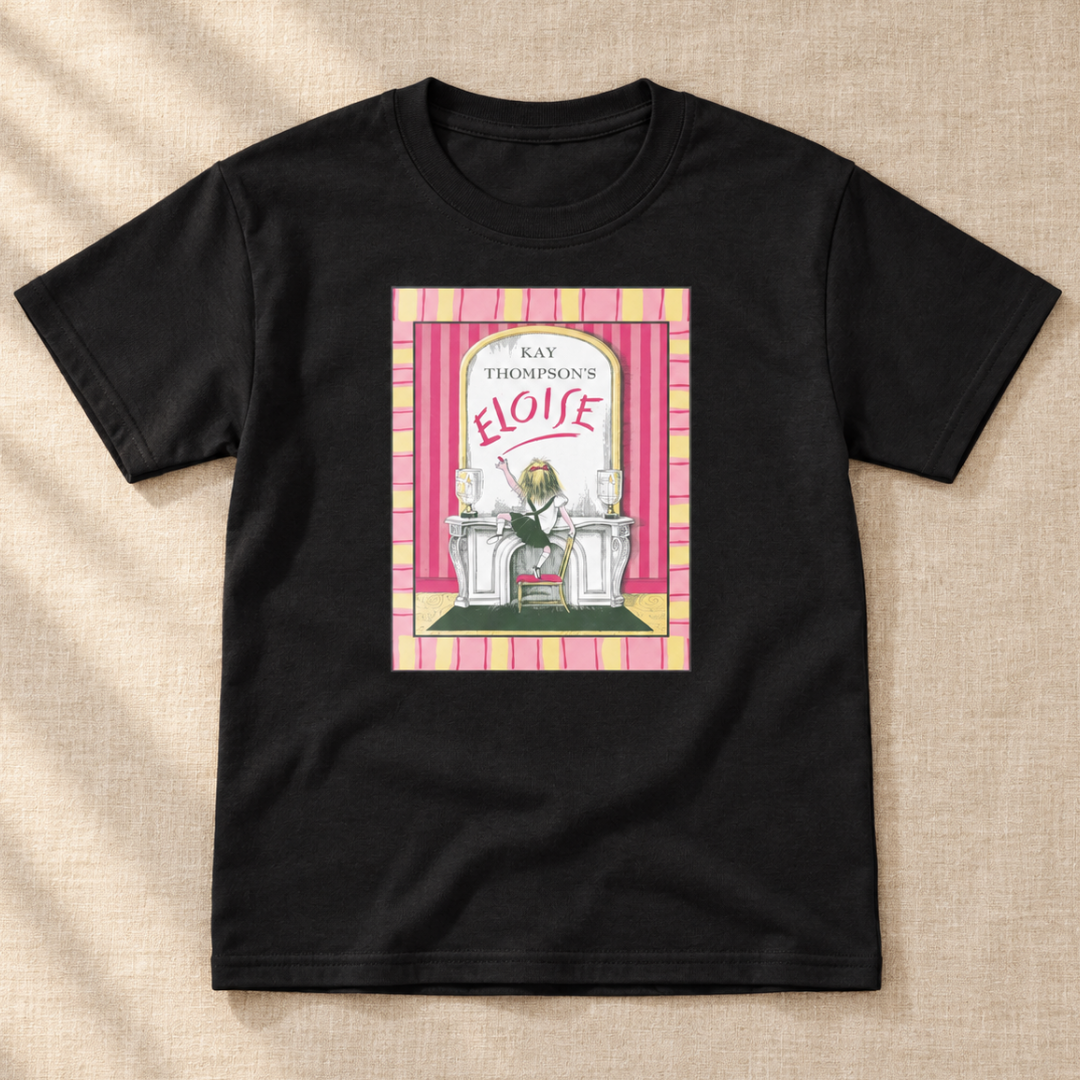 Eloise at The Plaza Pink and Yellow Border Youth classic tee