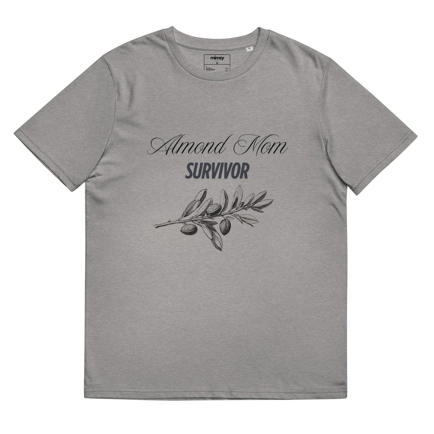 Almond Mom Survivor Unisex organic ribbed neck t-shirt