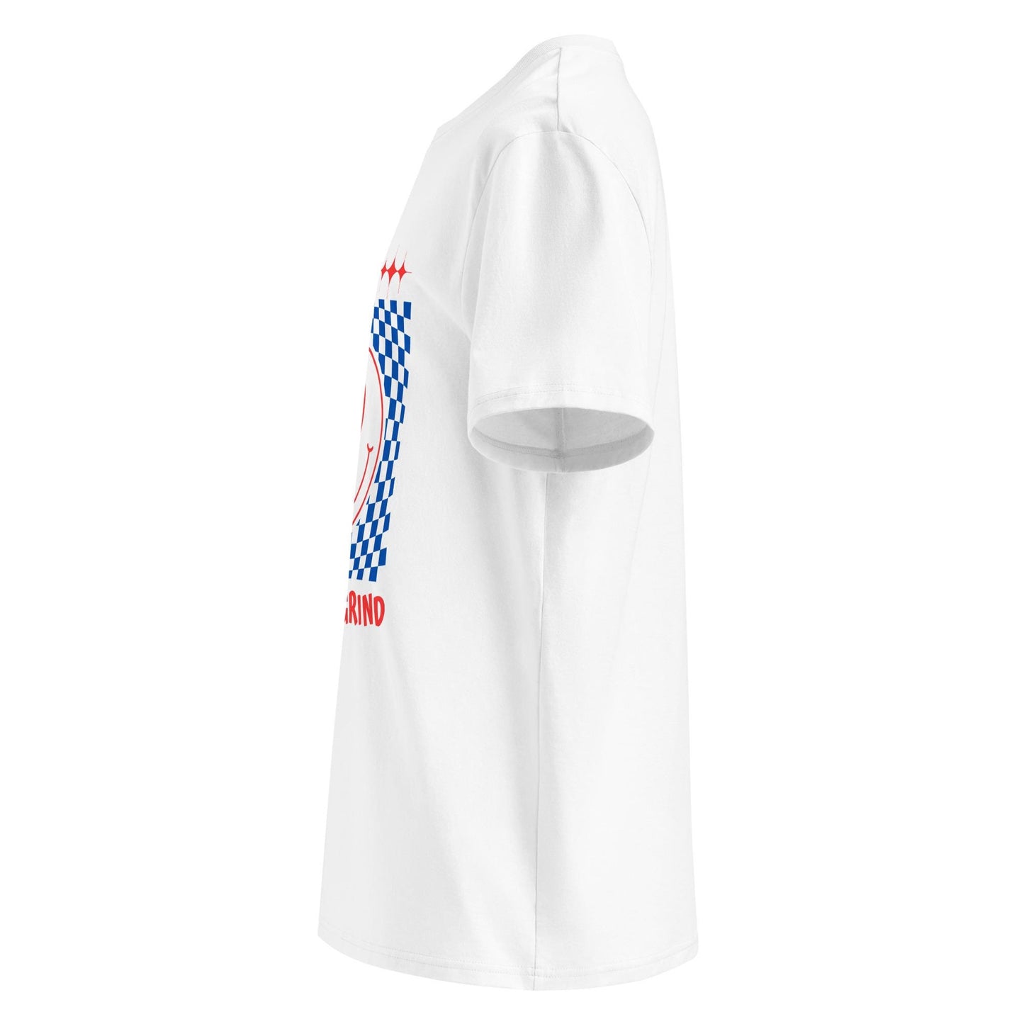 Defund the Grind, red white and blue Unisex organic ribbed neck t-shirt