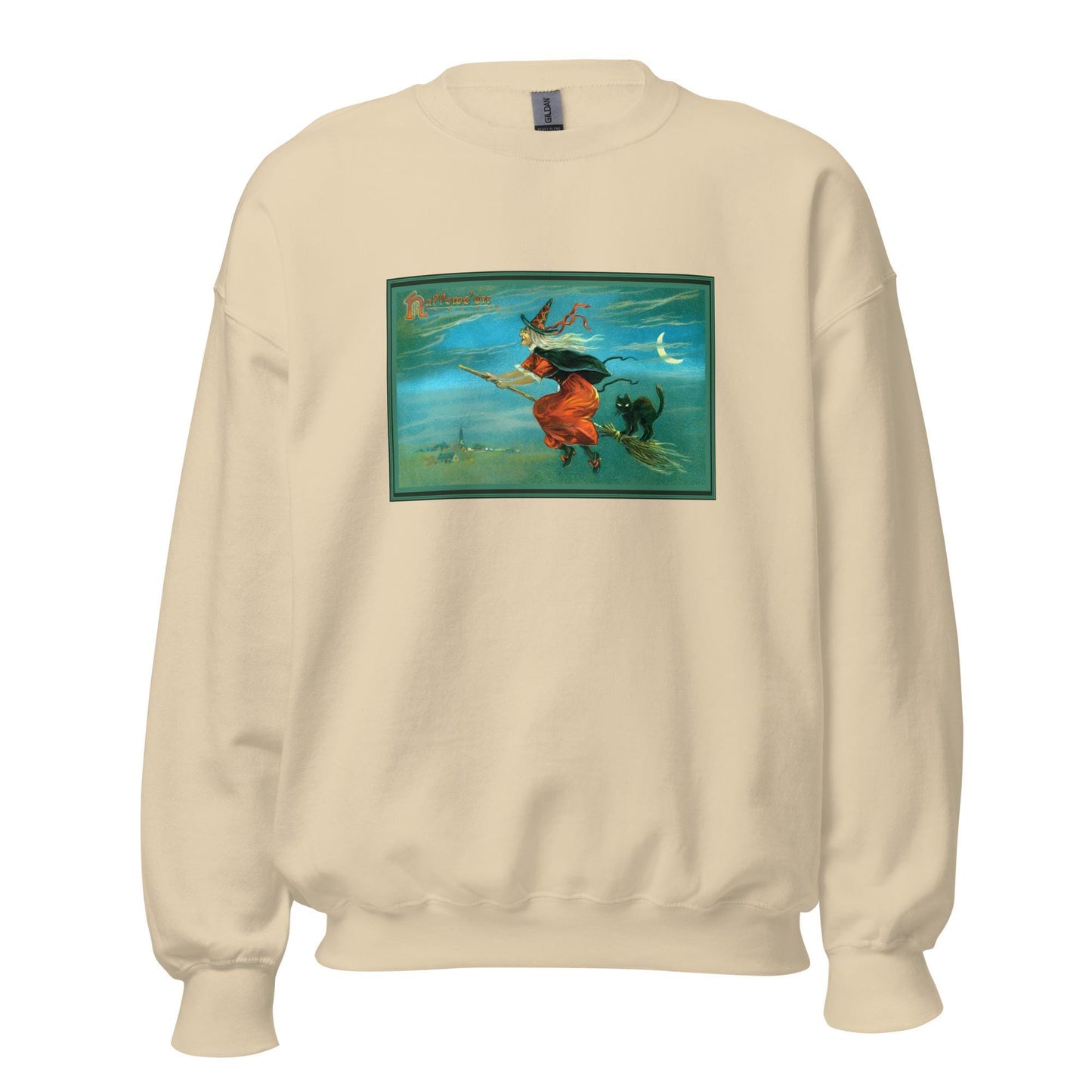 Witch Vintage Postcard Unisex Sweatshirt