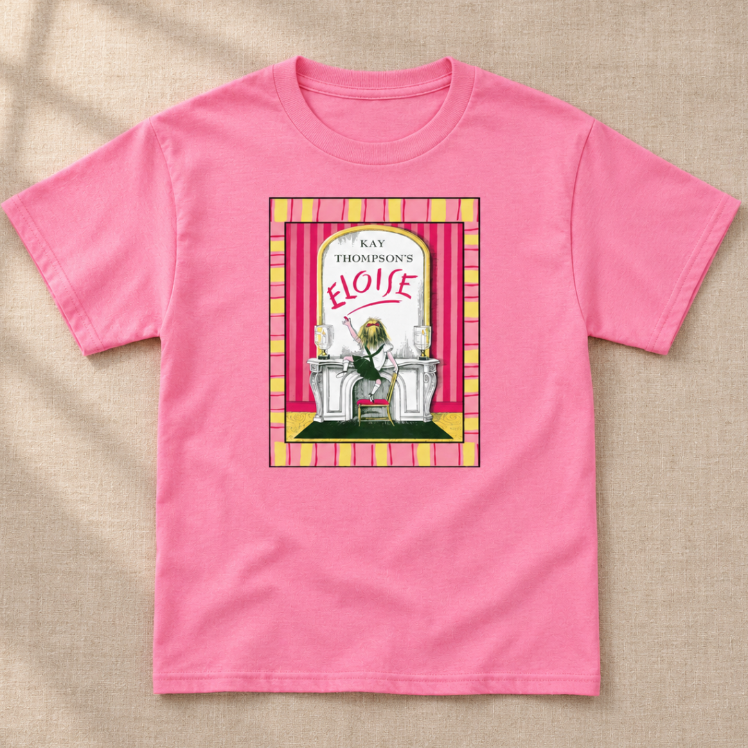 Eloise at The Plaza Pink and Yellow Border Youth classic tee