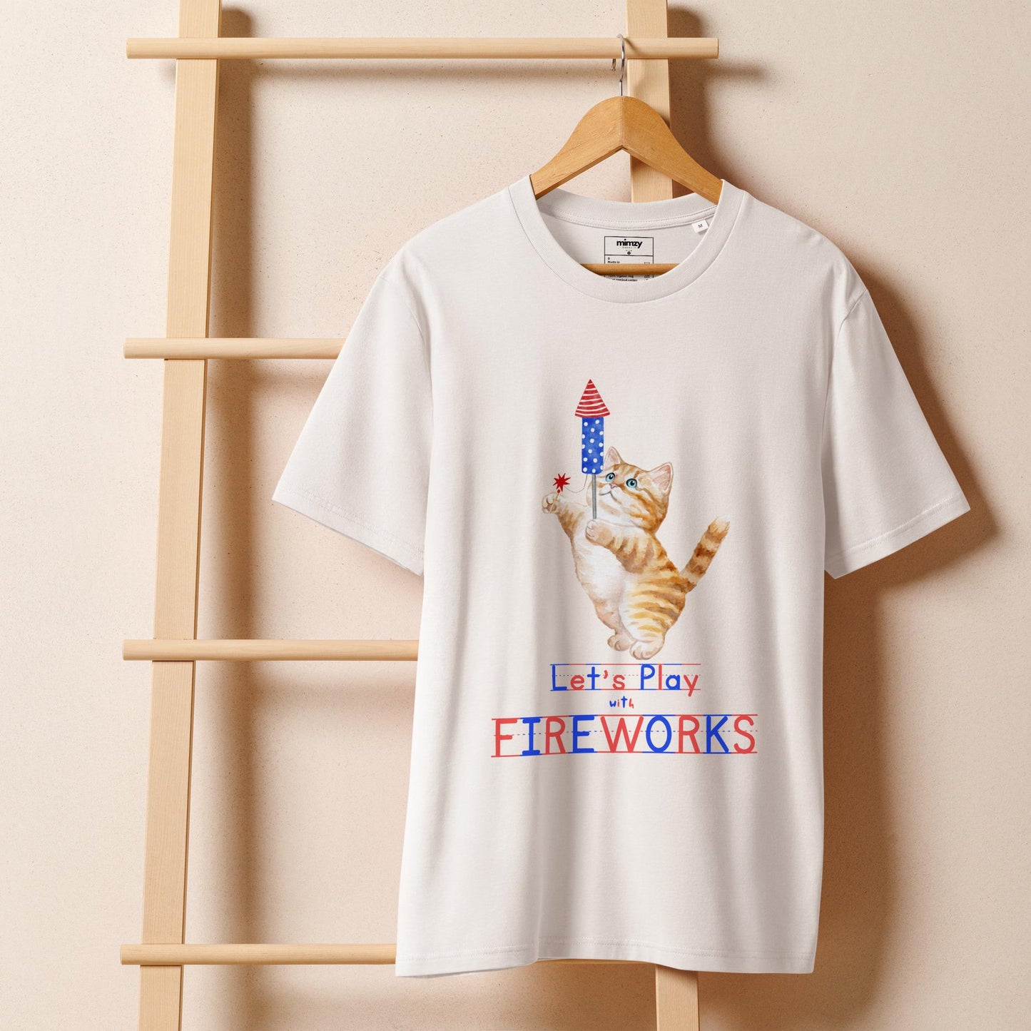 Let's Play with Fireworks Unisex organic ribbed neck t-shirt