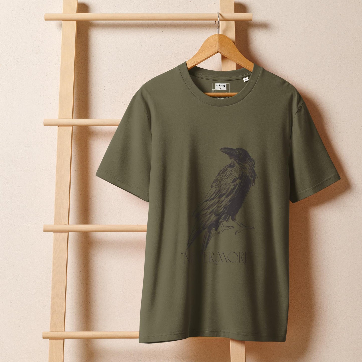 Nevermore Unisex organic ribbed neck t-shirt