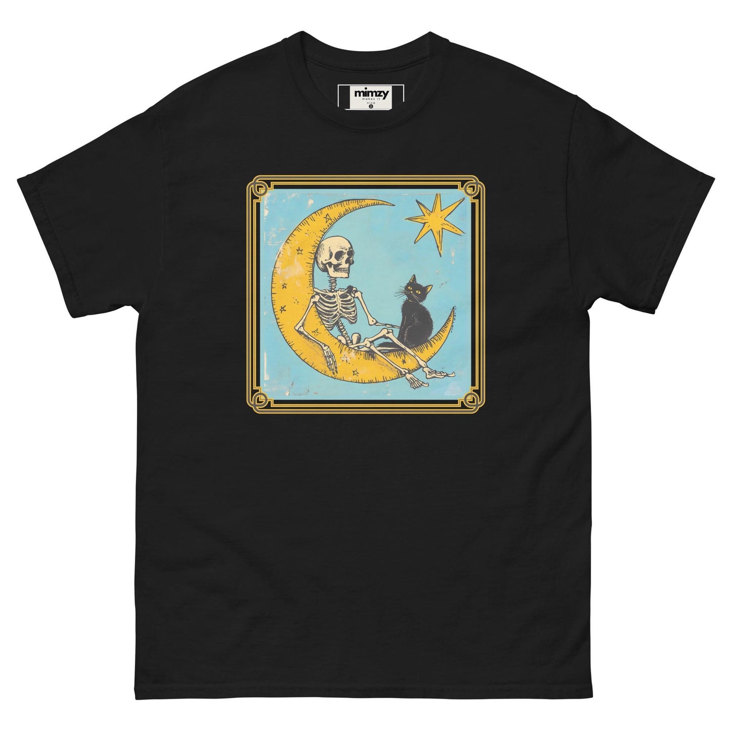 Black Cat and Skeleton Tarot Design Unisex classic tee