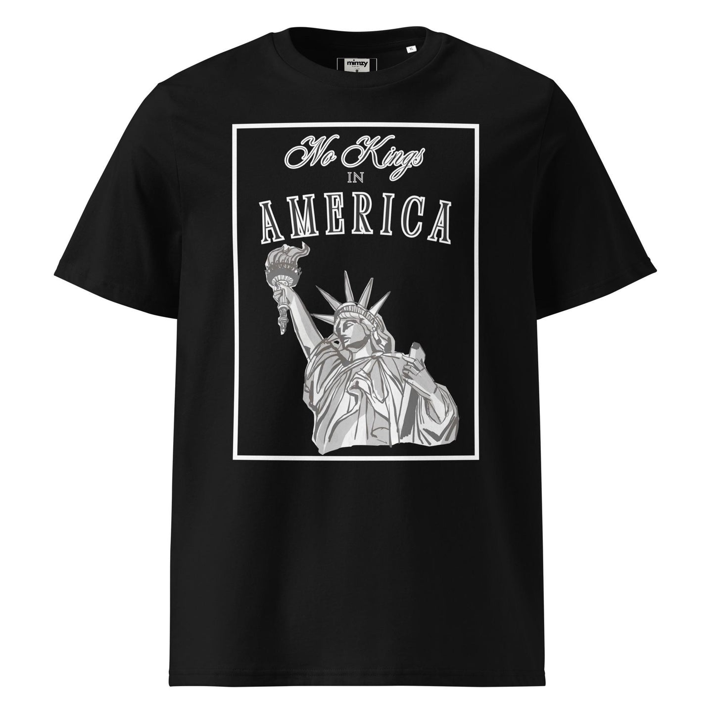No Kings in America (Black) Unisex organic ribbed neck t-shirt