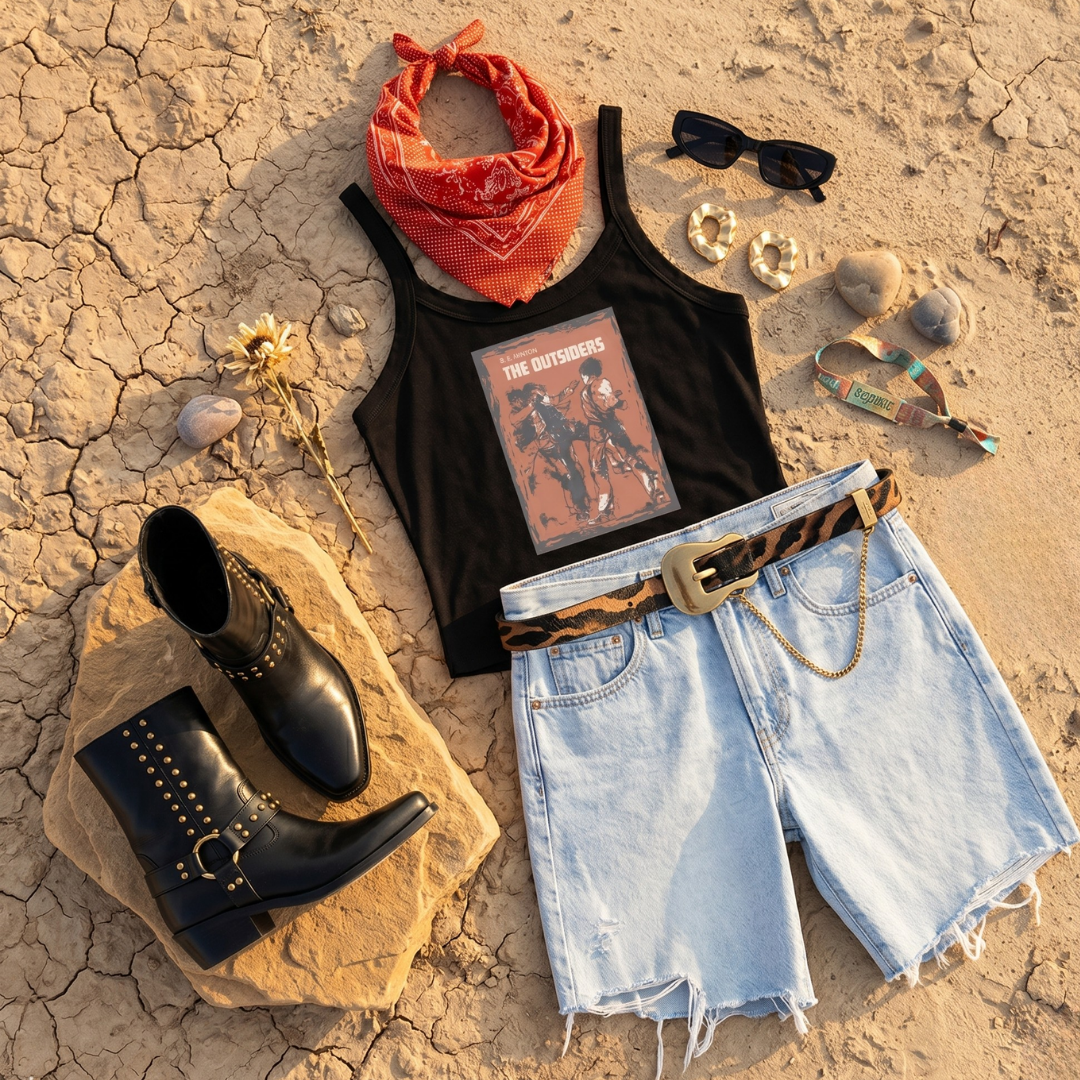 The Outsiders Cover Art Women’s micro-rib tank top