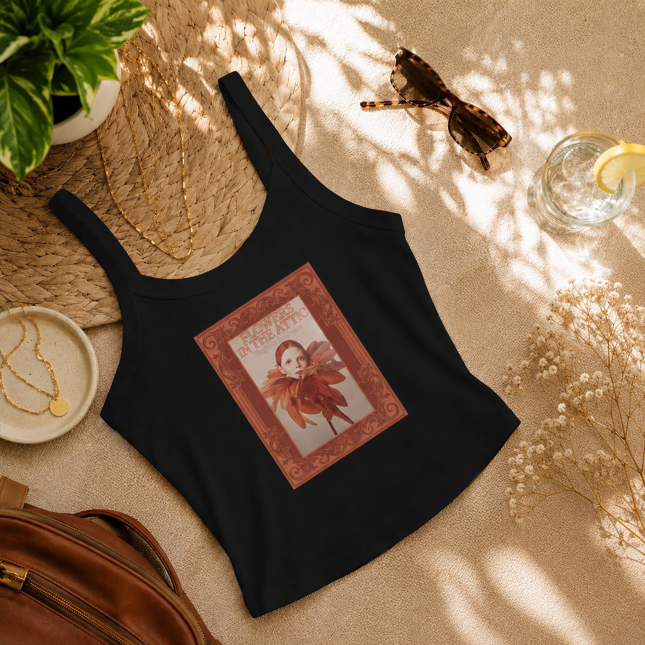 Flowers in the Attic Novel Art Women’s micro-rib tank top