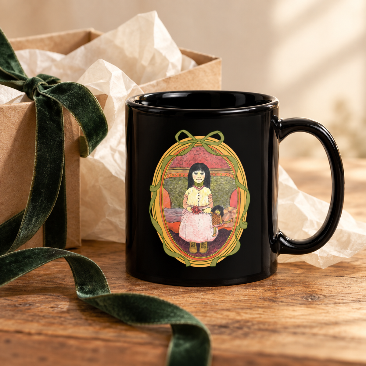 The Green Ribbon Story Black Glossy Mug