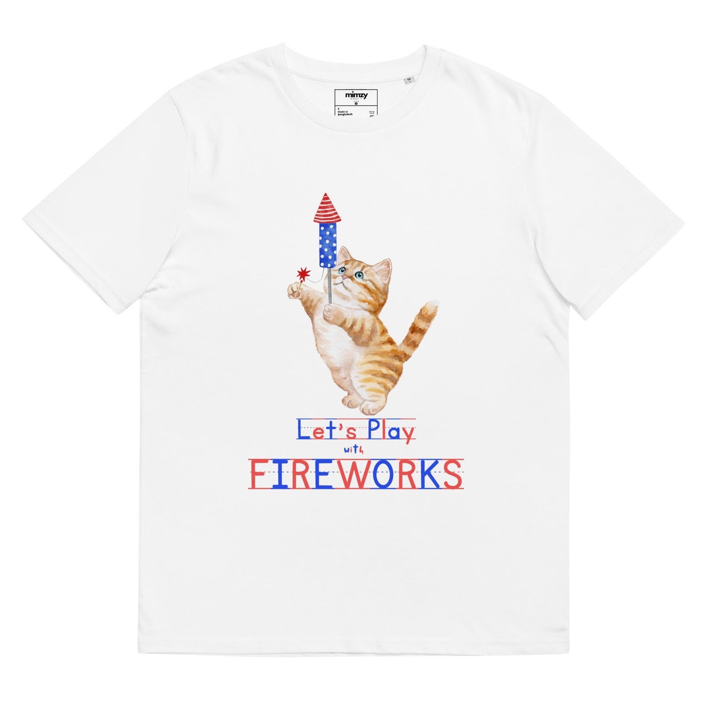 Let's Play with Fireworks Unisex organic ribbed neck t-shirt