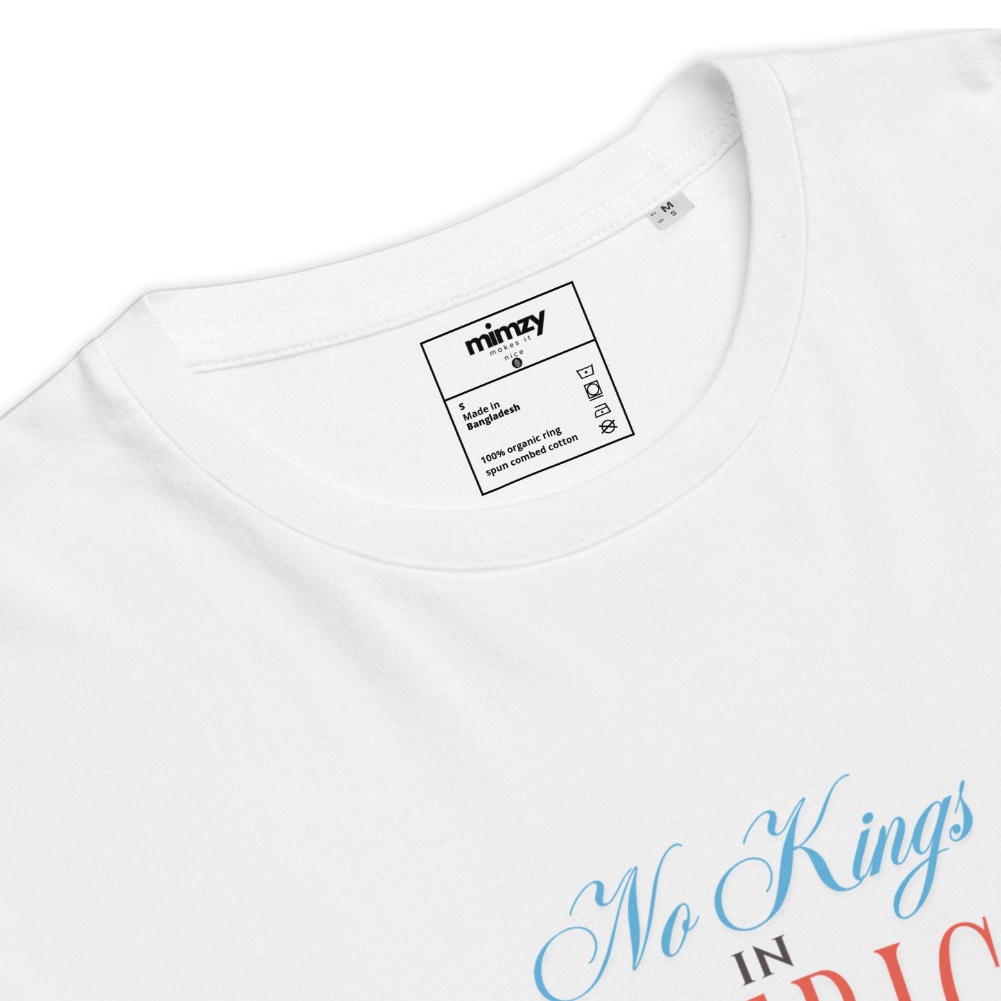 No Kings in America Unisex organic ribbed neck t-shirt