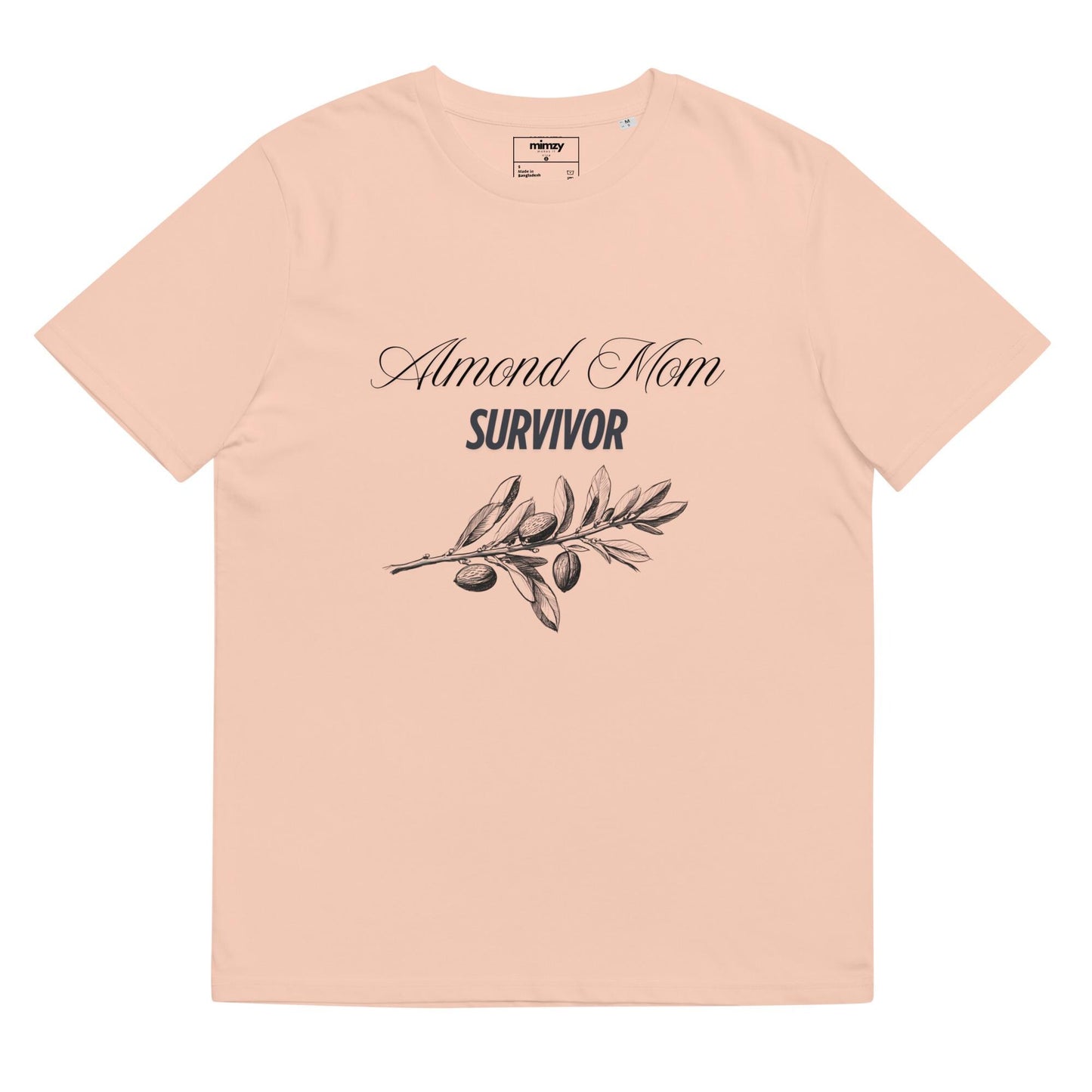 Almond Mom Survivor Unisex organic ribbed neck t-shirt