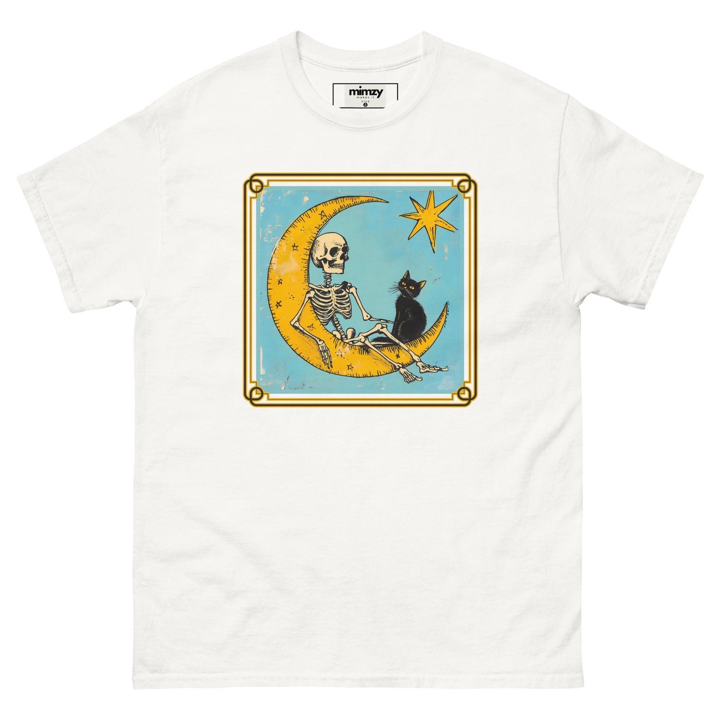 Black Cat and Skeleton Tarot Design Unisex classic tee
