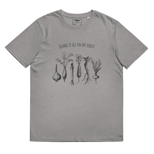 Blame it on my Roots Unisex organic ribbed neck t-shirt