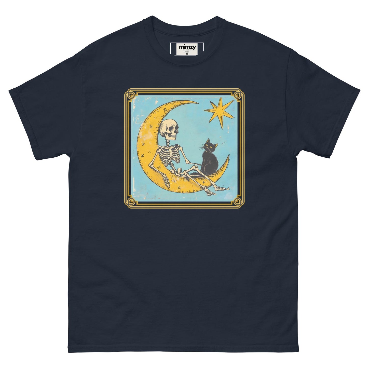 Black Cat and Skeleton Tarot Design Unisex classic tee