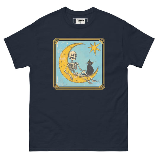 Black Cat and Skeleton Tarot Design Unisex classic tee