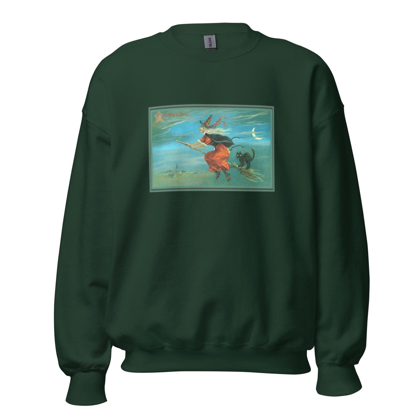 Witch Vintage Postcard Unisex Sweatshirt