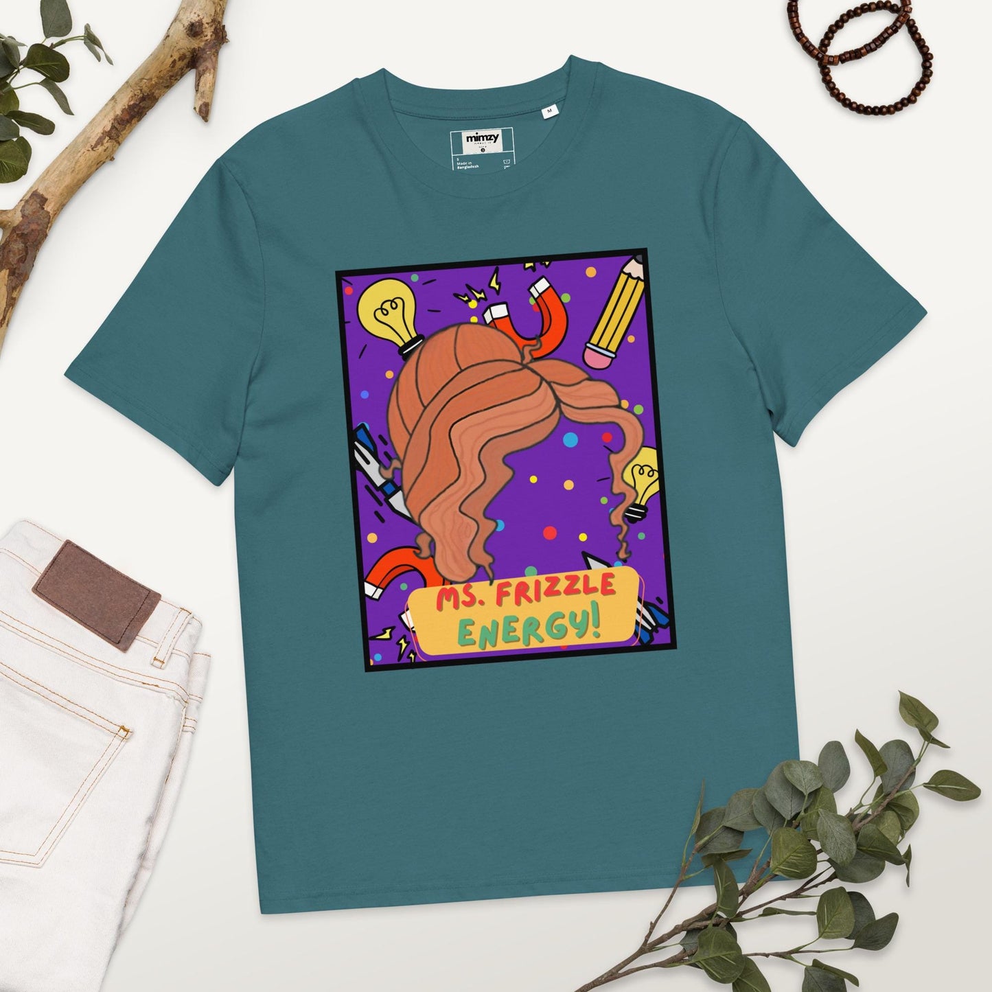 Ms. Frizzle Energy Unisex organic ribbed neck t-shirt