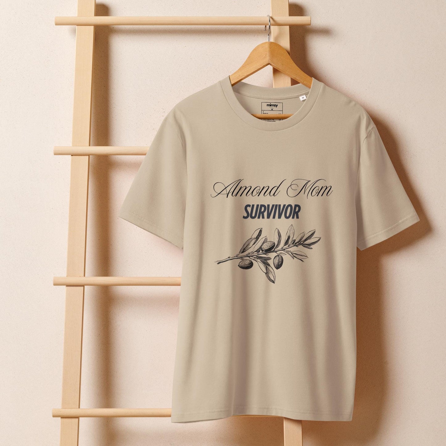 Almond Mom Survivor Unisex organic ribbed neck t-shirt