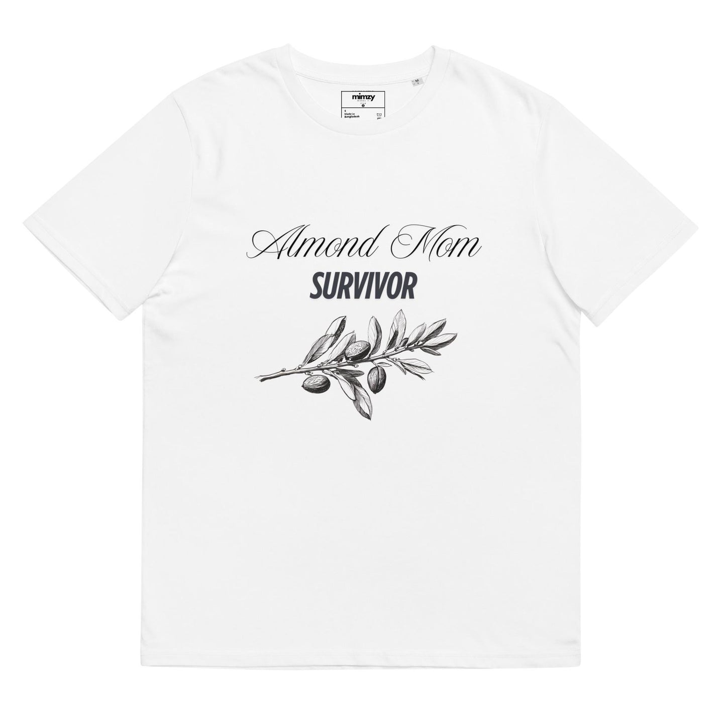Almond Mom Survivor Unisex organic ribbed neck t-shirt